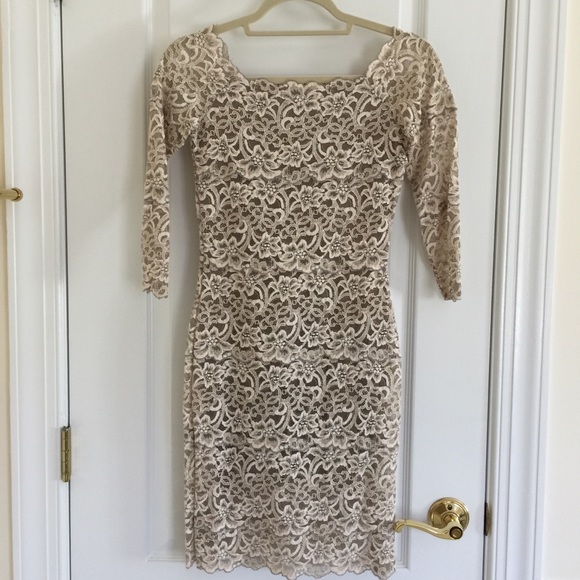 White House Black Market Cream Lace Mini Dress - Picture 2 of 6